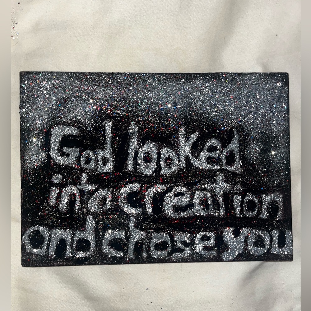 Hand painted sign of glitter and hope